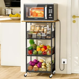 4-Tier Rolling Microwave Cart