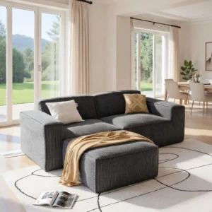 L-Shaped Sofa Modular Corduroy Couch