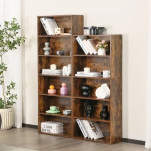 6 Tier Wooden Shelf Bookcase