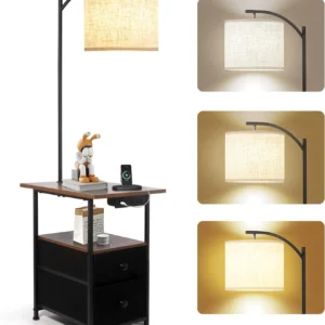 Floor Lamp with Table & 2 Drawers